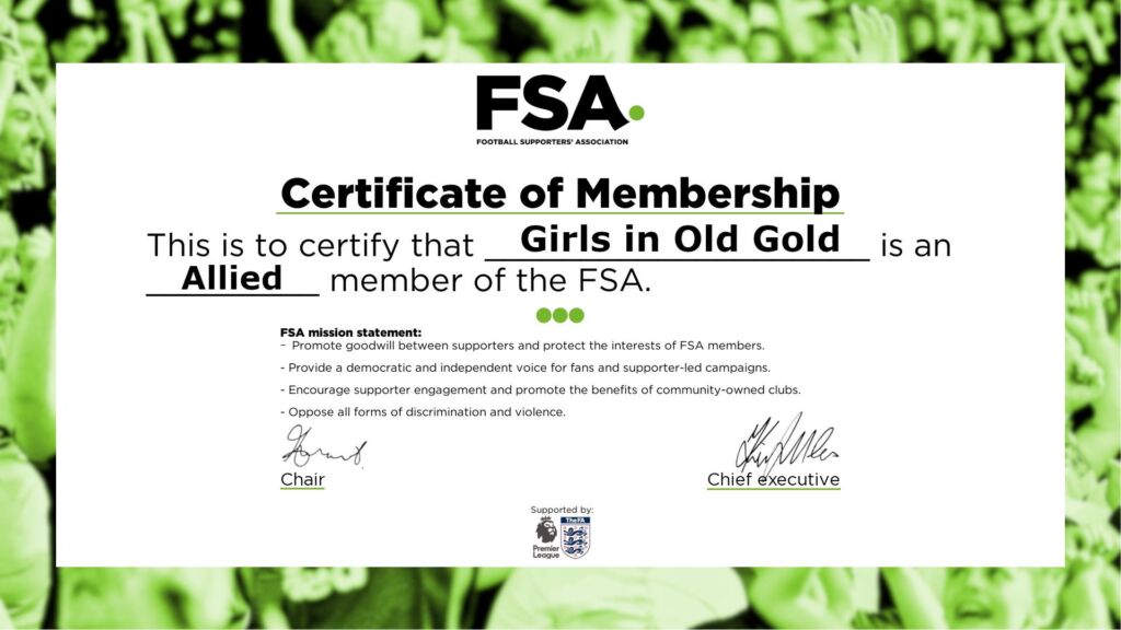 FSA Certificate